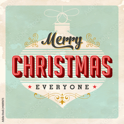 Vintage Christmas Card - Grunge effects can be easily removed.