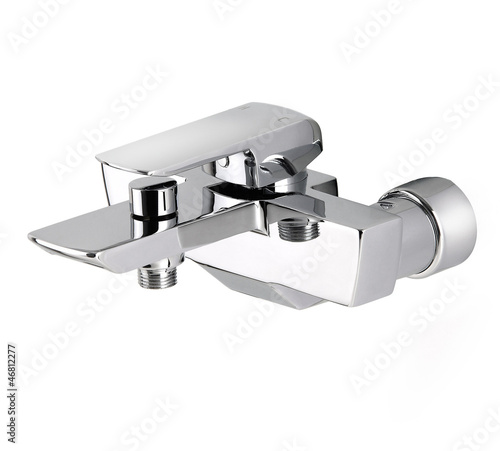 The art of faucet luxury design isolated on white