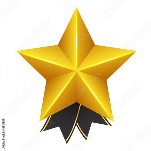 Golden Star with Bow