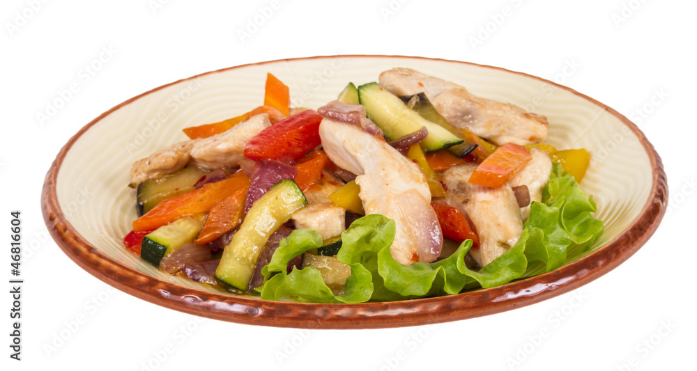 Grilled vegetables and chicken fillet Grilled vegetables and chicken fillet