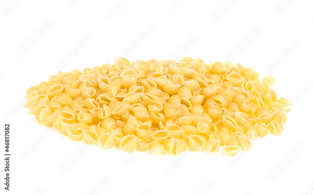 Heap of raw pasta (conchiglie) Heap of raw pasta (conchiglie)