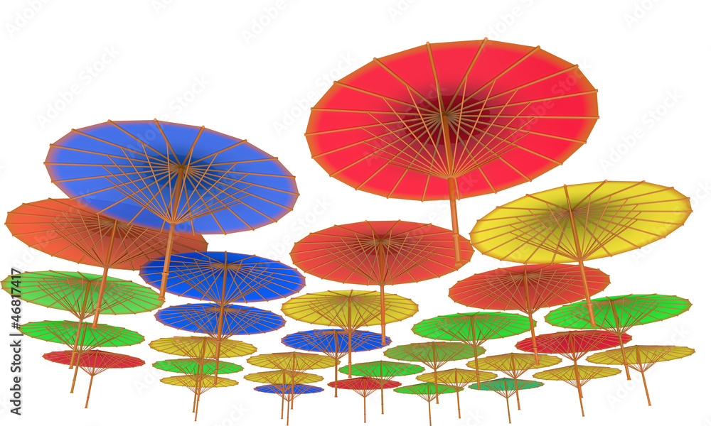 umbrellas on a white background