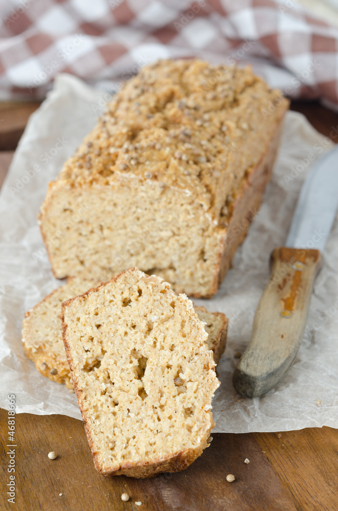 Homemade bread with bran and coriander seeds