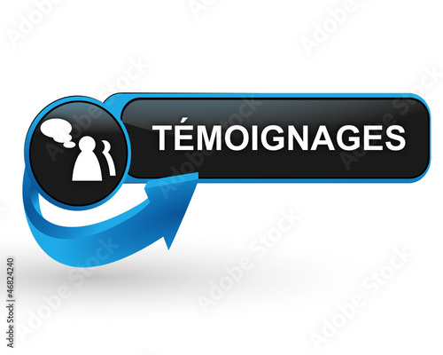 témoignages sur bouton web design bleu