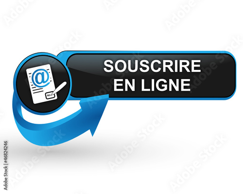 souscrire en ligne sur bouton web design bleu