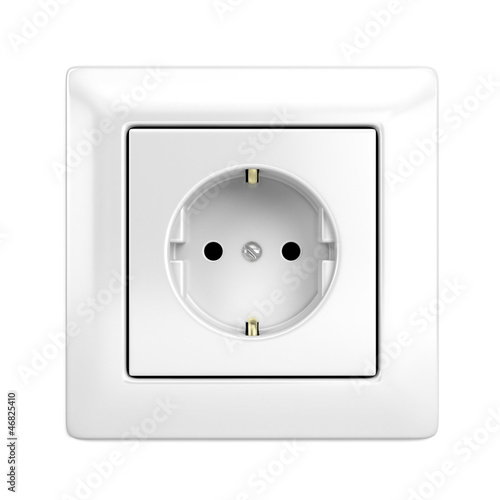 European wall outlet isolated on white