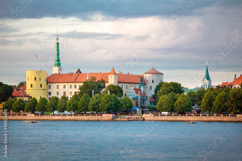 View of Riga Castle, St. Peter's Church