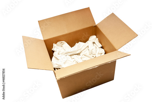 Big Used Opened Box With Packing Paper