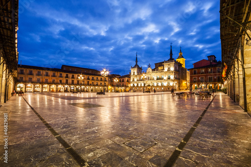 Plaza Mayor(main square) in Leon, Castilla y Leon, Spain © mrks_v