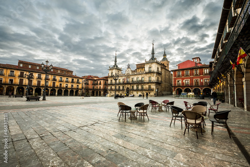 Plaza Mayor(main square) in Leon, Castilla y Leon, Spain