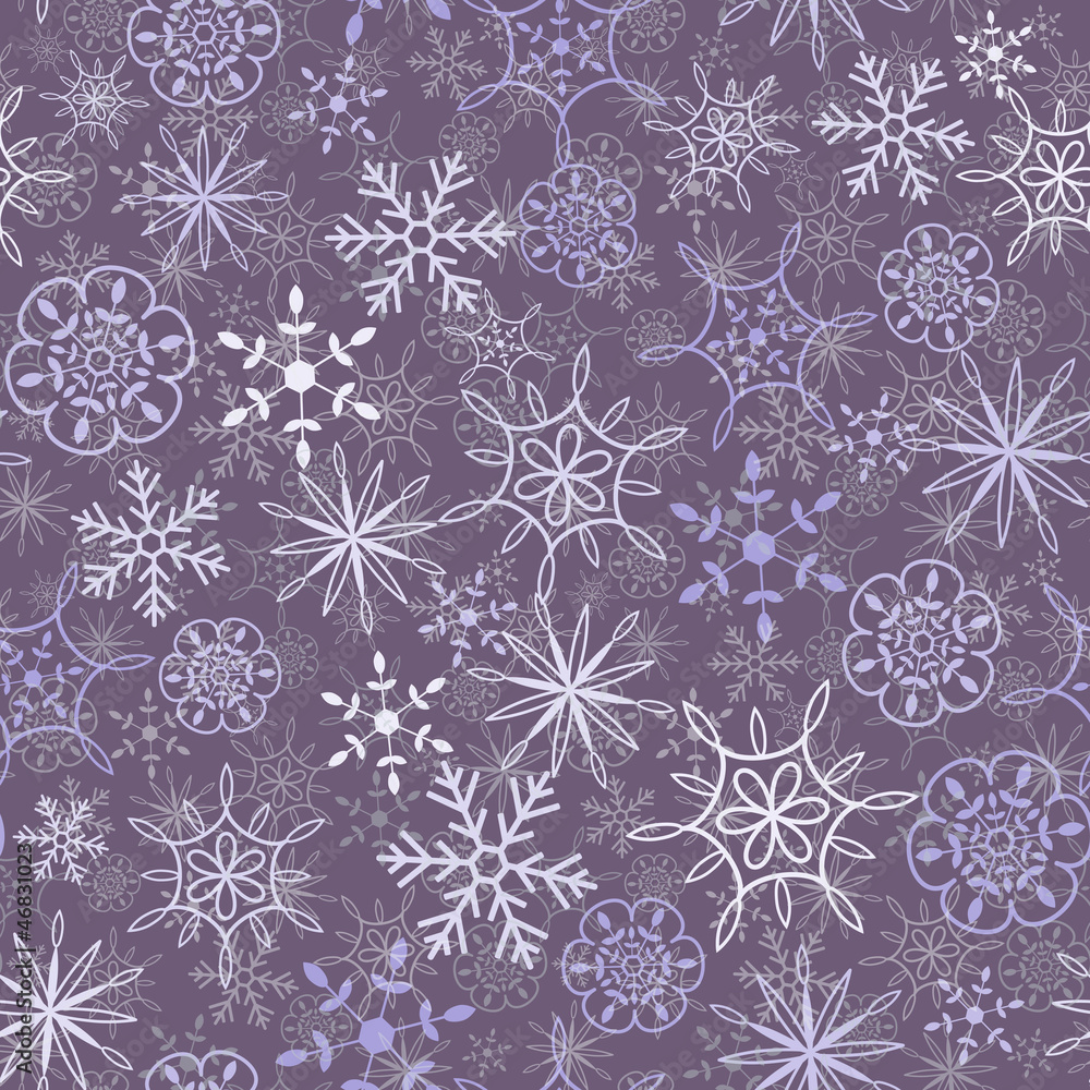Seamless snow flakes pattern two layers