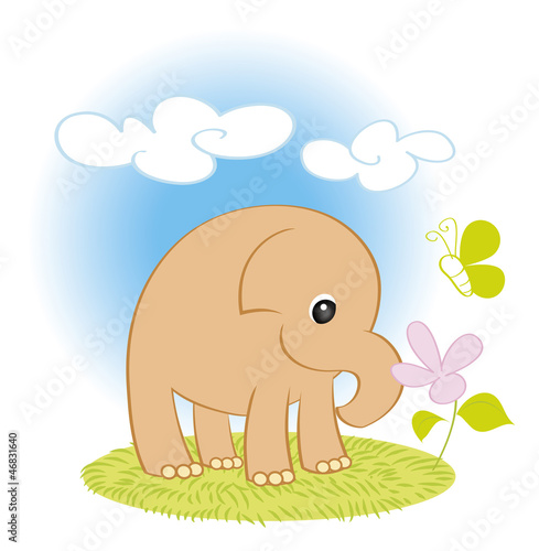 Vector elephant a happy day outdoors