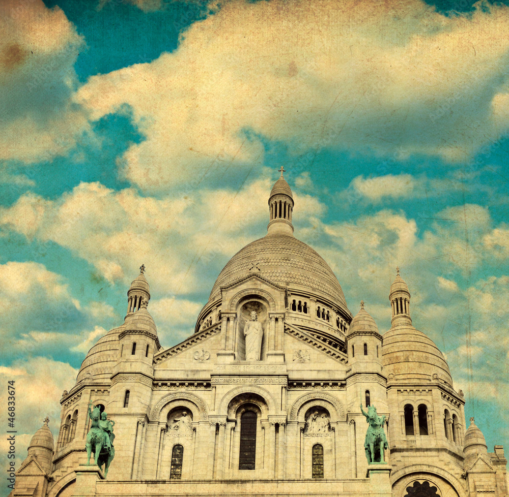 Vintage image of Sacre coeur Cathedral