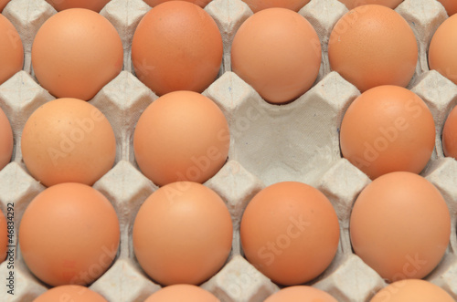 Eggs in a carton closeup view