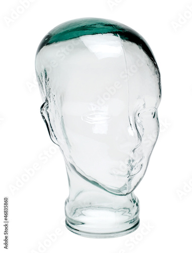 Human's head glass figurine photo