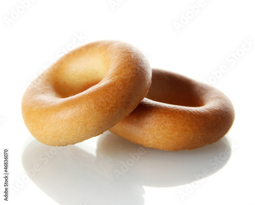 tasty bagels, isolated on white