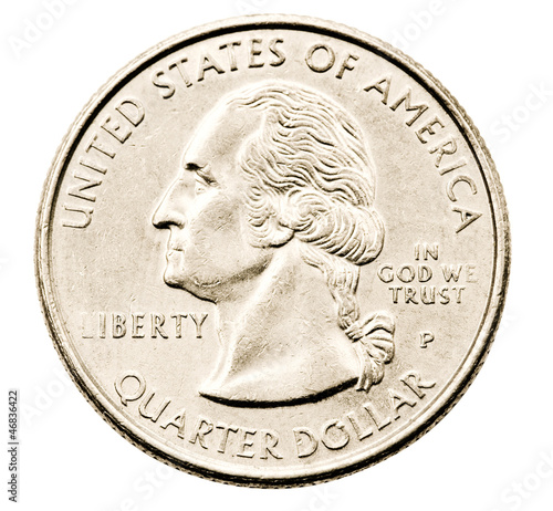 Close-up of us quarter dollar