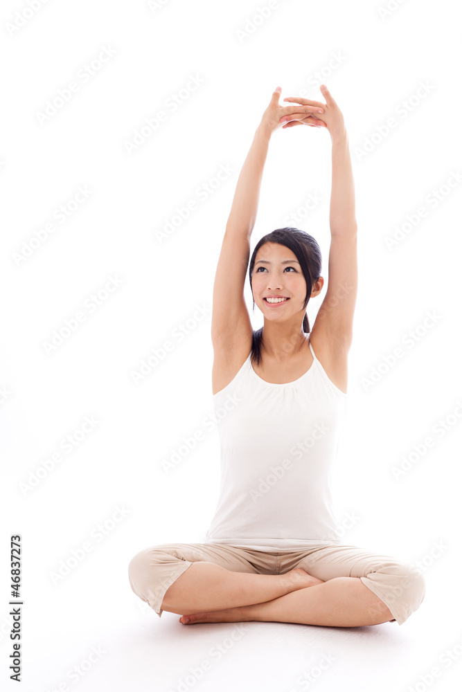 beauty image of attractive asian woman on white background beauty image of attractive asian woman on white background