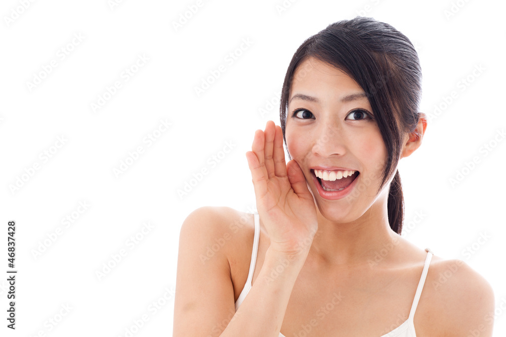 beauty image of attractive asian woman on white background beauty image of attractive asian woman on white background