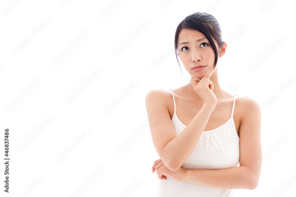 beauty image of attractive asian woman on white background beauty image of attractive asian woman on white background
