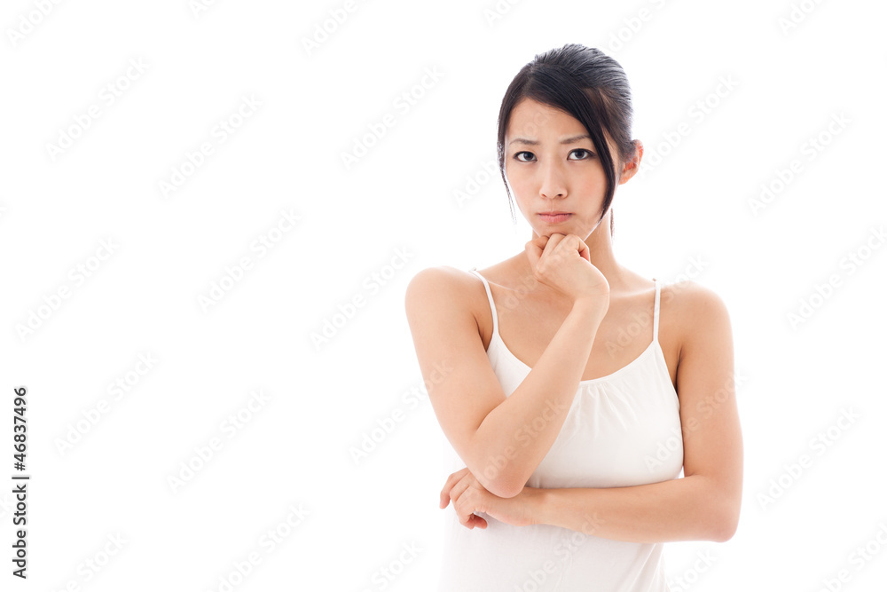 beauty image of attractive asian woman on white background beauty image of attractive asian woman on white background