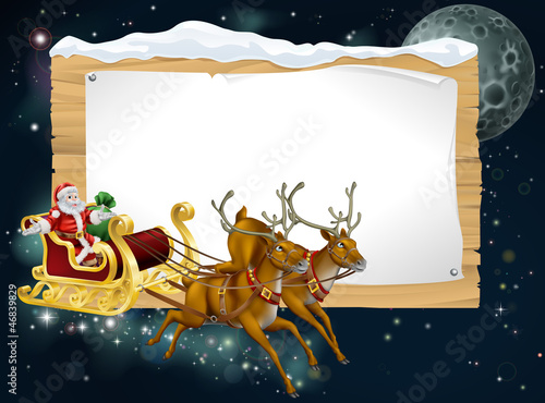 Santa Christmas Sleigh Background