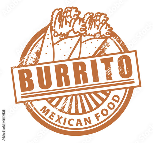 Stamp, with the text Burrito written inside, vector