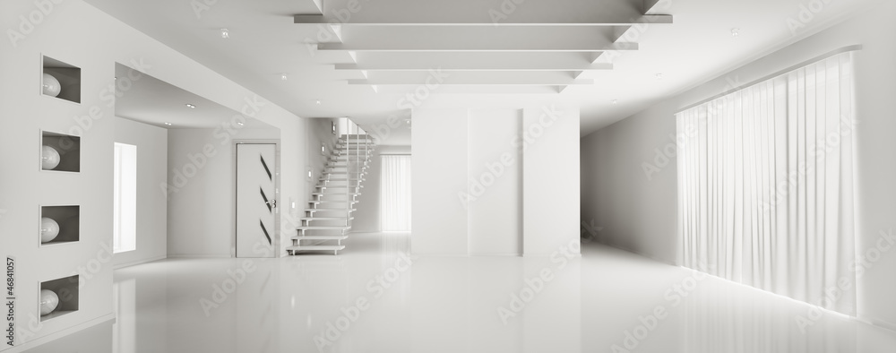 Obraz premium Weiss interior panorama 3d render