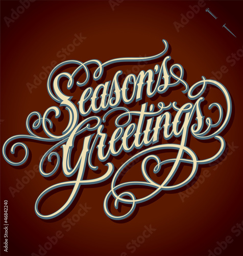 SEASON'S GREETINGS hand lettering (vector)