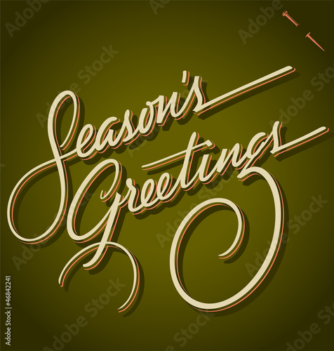 SEASON'S GREETINGS hand lettering (vector)
