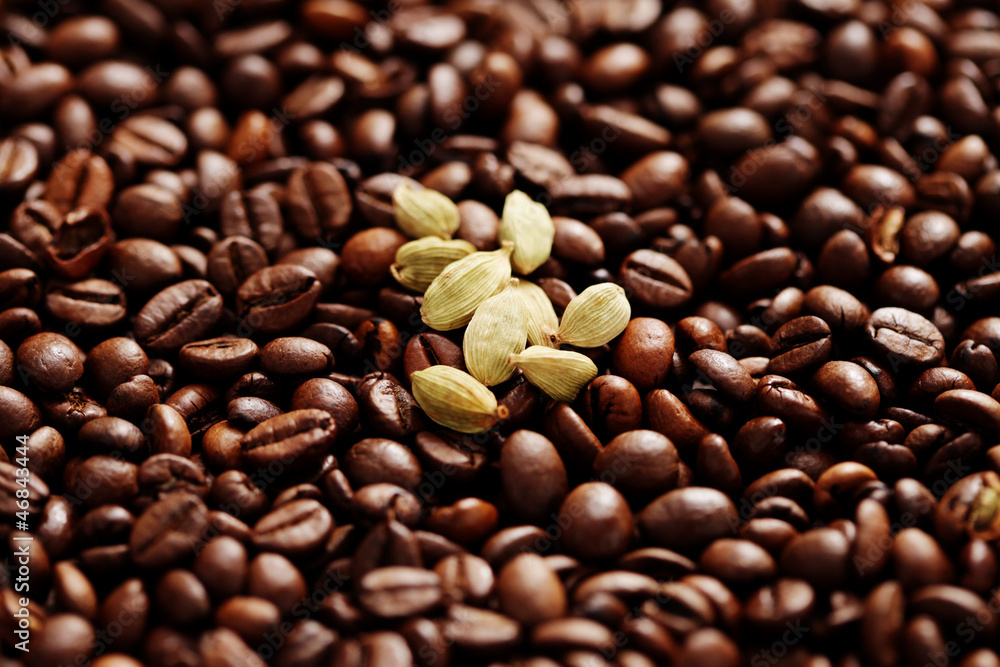 coffee beans with cardamom coffee beans with cardamom