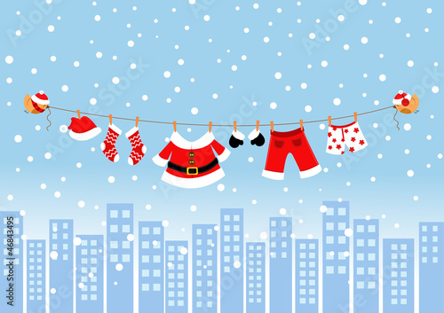 Birds With Santa Clothes