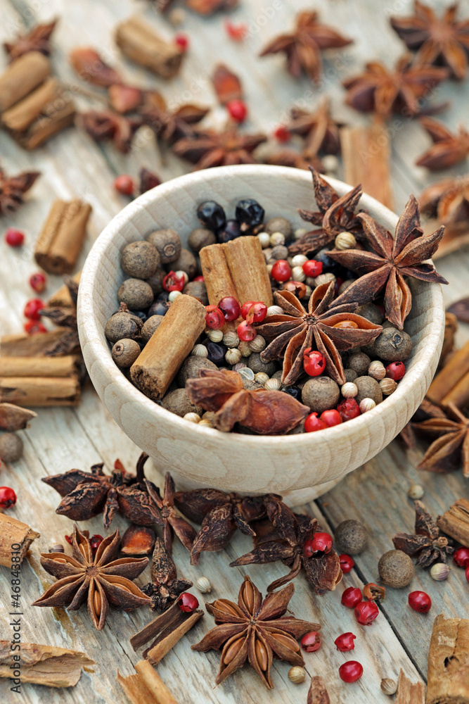 Assorted spices, close-up Assorted spices, close-up