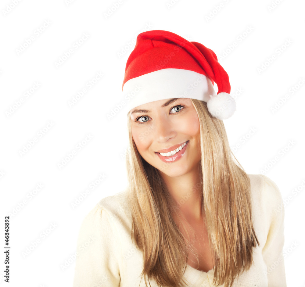 Cute girl in Santa hat Cute girl in Santa hat