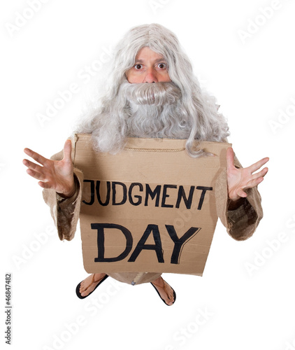 Tela visionary with a sign Judgment day