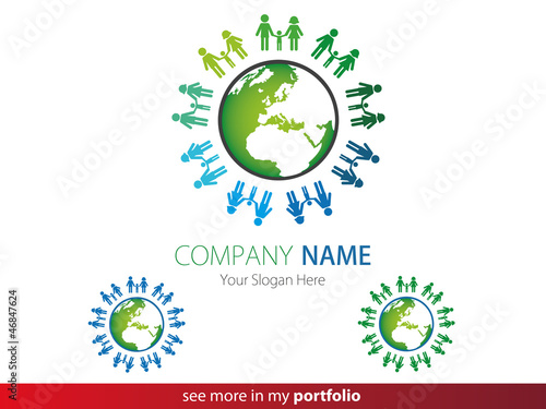Company Logo Design, Peoples, Family, Earth, Globe