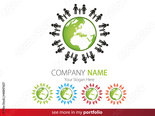 Company Logo Design, Peoples, Family, Earth, Globe