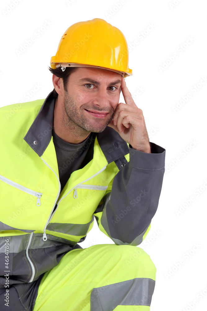 Man in fluorescent overalls Man in fluorescent overalls