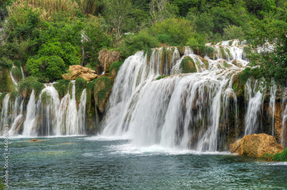 Fototapeta premium Krka river waterfalls, Krka National Park, Roski Slap, Croatia