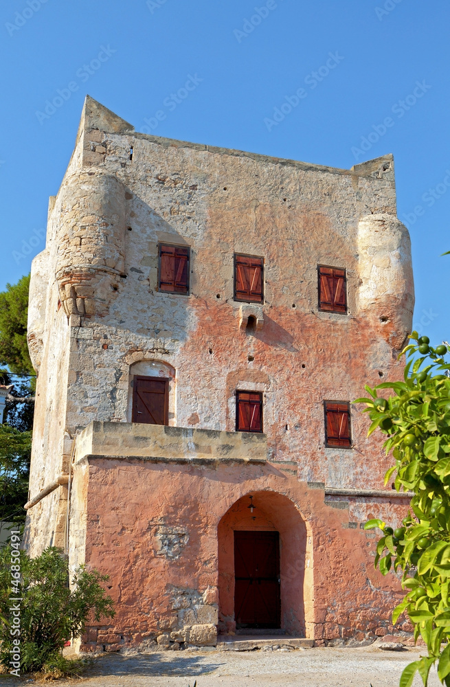 tower of Markellos at Aegina island in Greece.