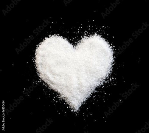 Sugar heart on black background