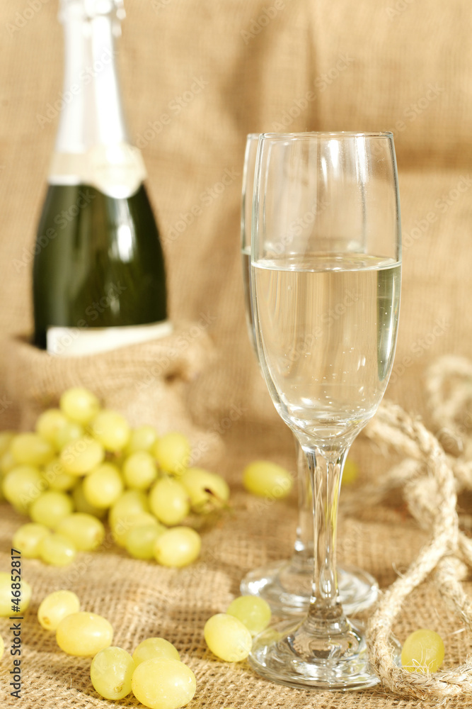 celebratory champagne with glasses celebratory champagne with glasses