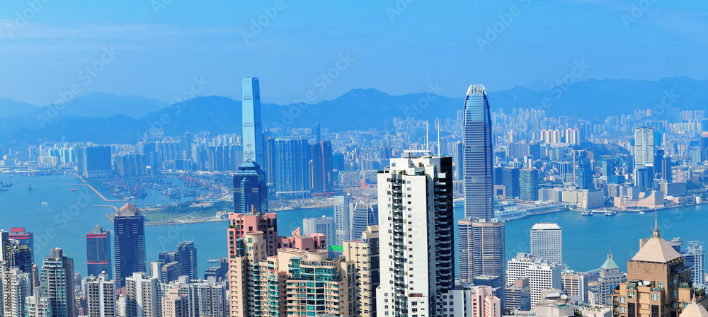 Fototapeta premium Victoria Harbor aerial view