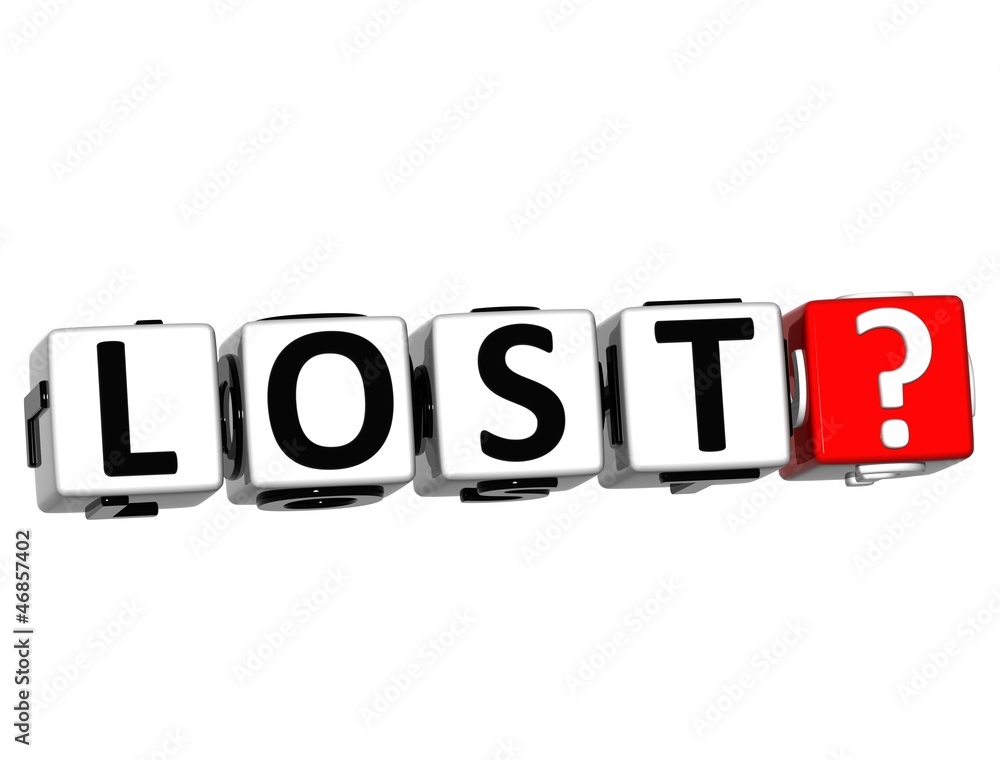 3D Lost Button Click Here Block Text 3D Lost Button Click Here Block Text
