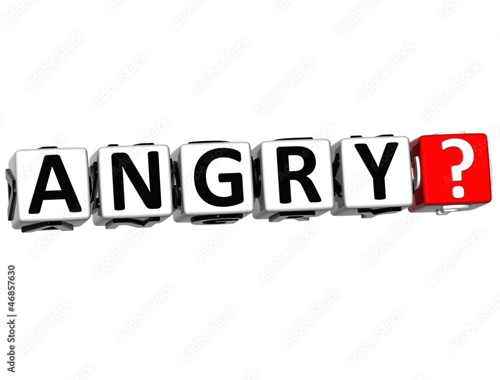 3D Angry Button Click Here Block Text 3D Angry Button Click Here Block Text