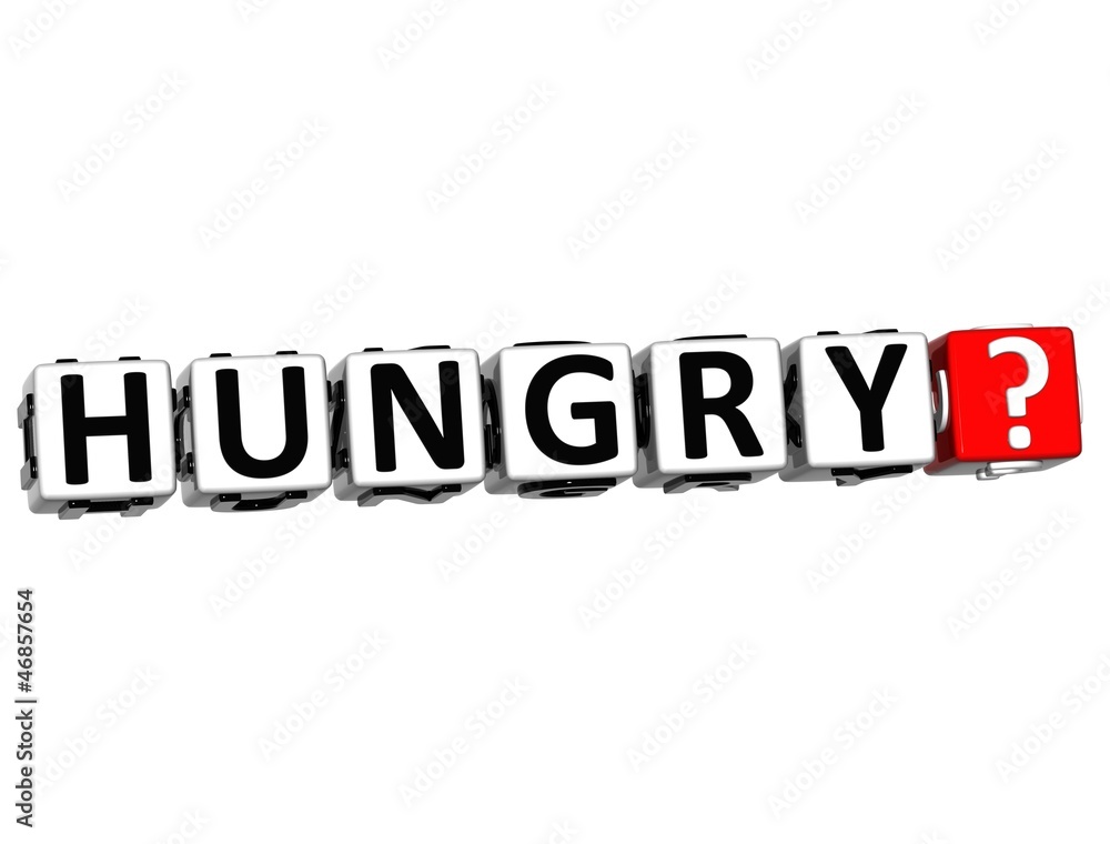 3D Hungry Button Click Here Block Text 3D Hungry Button Click Here Block Text