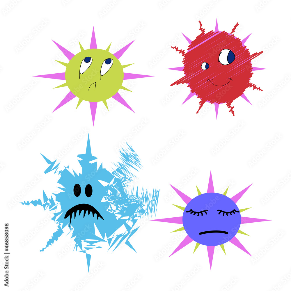 Germs and bugs Bacterium vector comic Germs and bugs Bacterium vector comic
