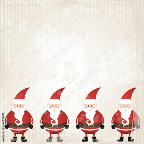 Weihnachtsmänner auf Grunge-Hintergrund