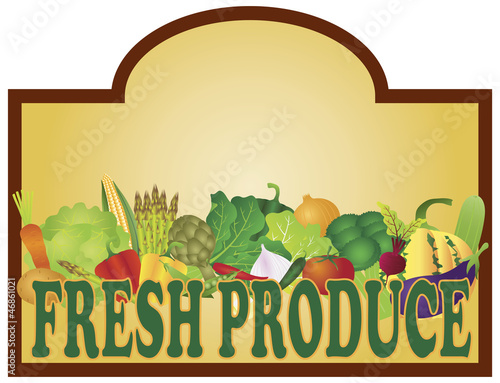 Fresh Produce Signage Illustration