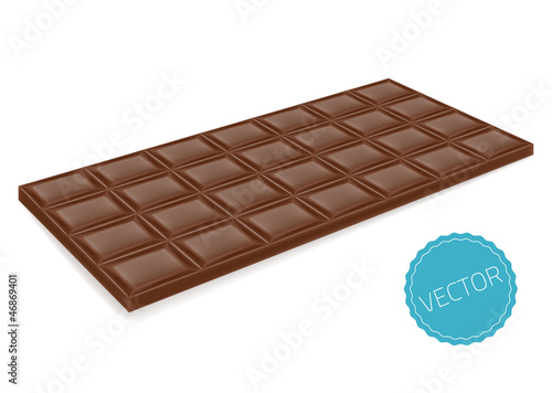Realistic chocolate bar perspective